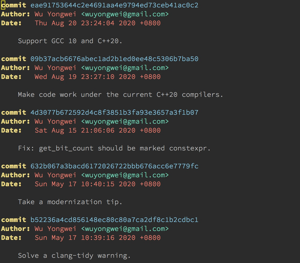 :Git log 命令的效果 Fig15.1